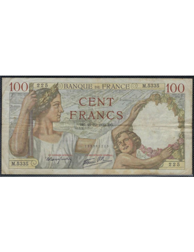 FRANCE 100 FRANCS SULLY 21-12-1939 M.5335 TB+