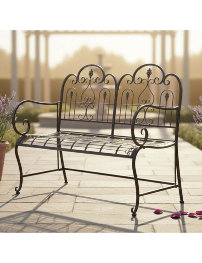 Banc jardin fer vintage 95x12x112cm
