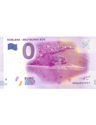 ALLEMAGNE 2017-1 KOBLENZ  BILLET SOUVENIR 0 EURO TOURISTIQUE NEUF