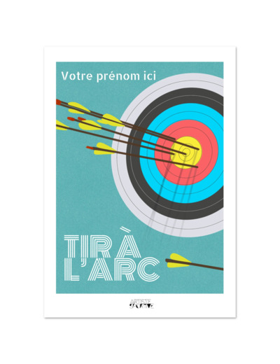 Affiche de tir à l'arc "La cible bleue" - personnalisable