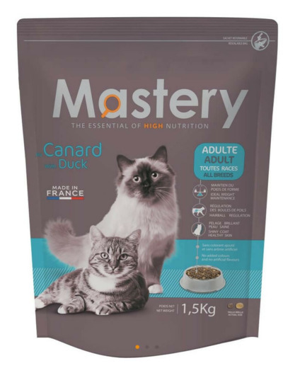 Croquettes Mastery pour chat adulte au canard - 2 tailles