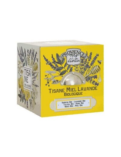 Tisane Miel Lavande bio 24 sachets 36 gr boite métal