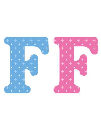 Lettre F x2pcs. Hauteur 5.5cm
