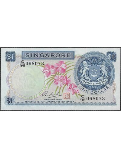 SINGAPOURE 1 DOLLAR Non daté (1972) Série C98 NEUF (W1d)