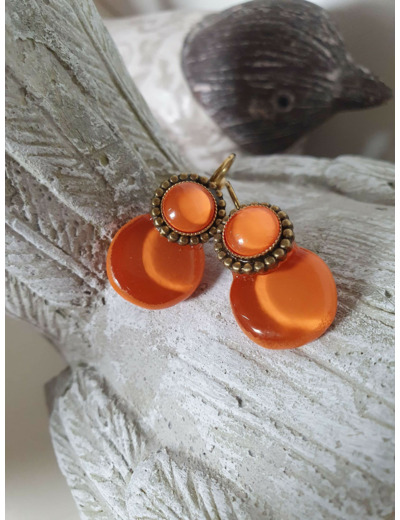 BOUCLES D'OREILLES DORMEUSES Orange