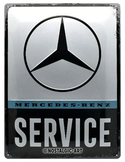 Plaque métal - Mercedes-Benz Service - 30 x 40 cm.