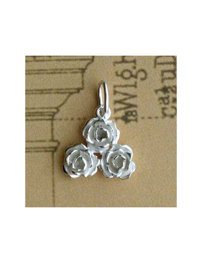 Pendentif 3 roses en argent