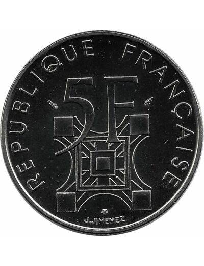 FRANCE 5 FRANCS TOUR EIFFEL 1989 SUP/NC