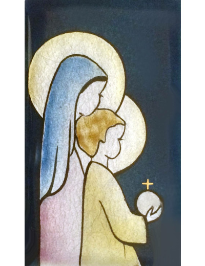 Christ au globe 9,5X5,5cm - EMAUX DU LIBAN