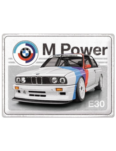 Plaque métal rétro BMW, M3 E30 Power - NA23352 - 40 x 30 cm