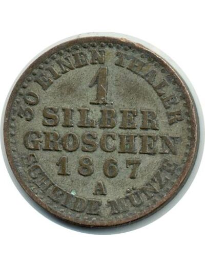 ALLEMAGNE PRUSSE 1 SILBER GROSCHEN 1867 A TTB (W485)