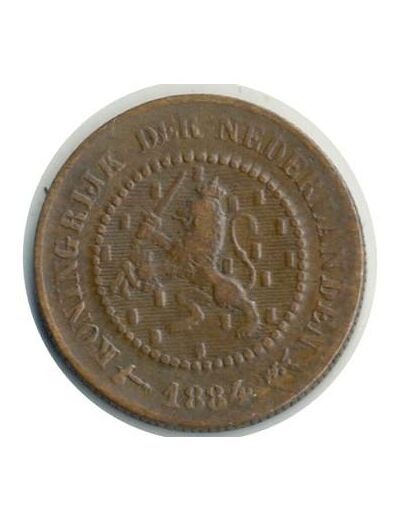 PAYS-BAS 1/2 CENT 1884 WILLIAM III TTB (W109.1)