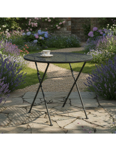 Table de jardin en fer pliante 71x70 cm