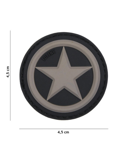 Patch 3D PVC étoile USA (gris)