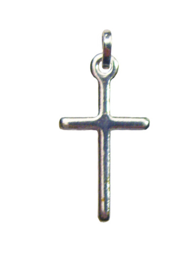 Croix en Métal Argenté Poli 20mm