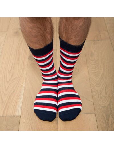 Chaussettes rayures Garçon Français Rayure Bleu/Blanc/Rouge