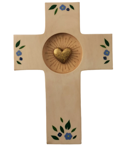 Croix - Tu remplis mon coeur - patinée blanche - 14x10cm