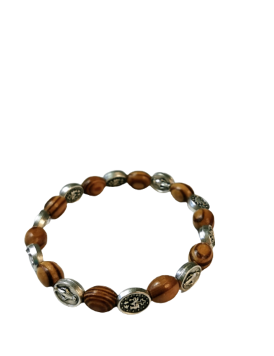 Bracelet élastique en OLIVIER- VIERGE MIRACULEUSE