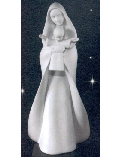Vierge à l'enfant bras ouverts 38 cm porcelaine