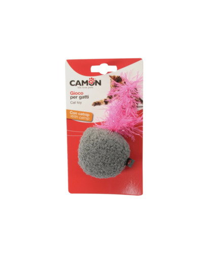 Jouet chat, Balle + plumes - Ø12cm