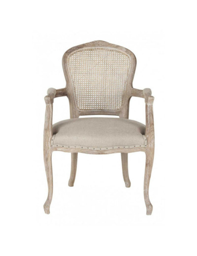 Fauteuil bridge Louis XV bois marron 62x101x65cm