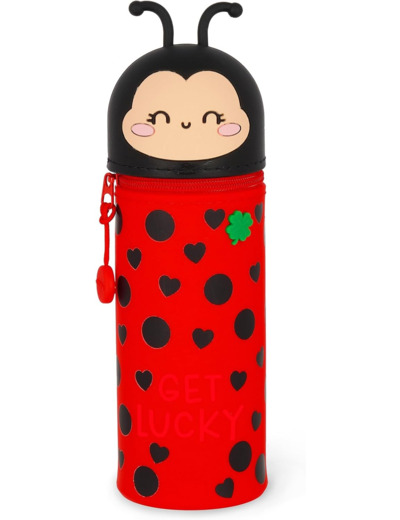 Legami - Trousse Kawaii 2 en 1 en Silicone Souple, Porte-stylos de Table, Fermeture à Glissière