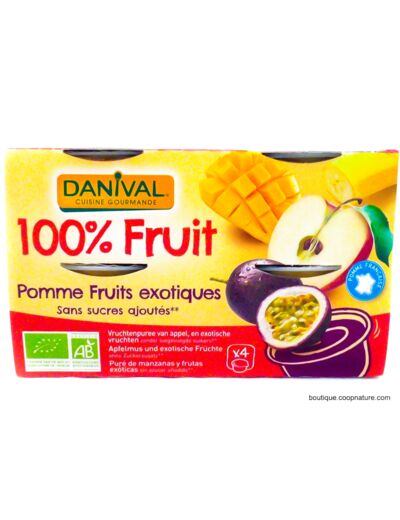 Compote Pomme Fruits Exotiques Bio 4x100g