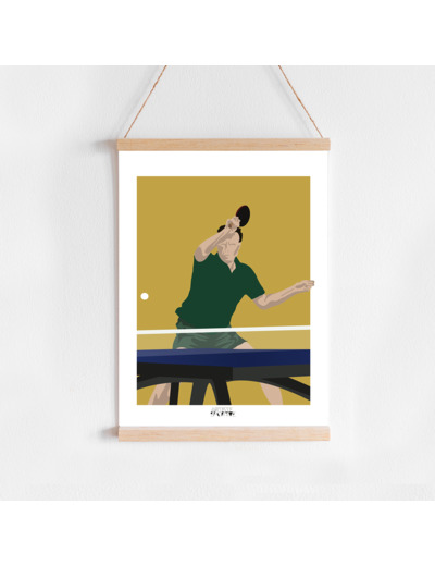 Affiche Ping Pong "Le pongiste de tennis de table"