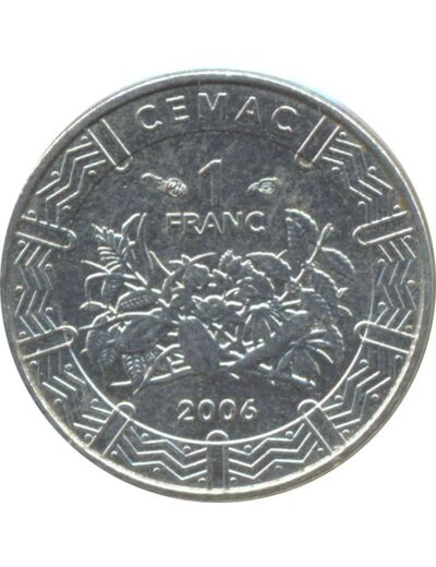 BANQUE DES ETATS DE L'AFRIQUE CENTRALE B.E.A.C. 1 FRANC 2006 TTB+