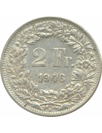 SUISSE 2 FRANCS 1946 B TTB N2