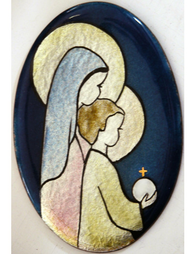 Christ au Globe 8,9X6cm - EMAUX DU LIBAN
