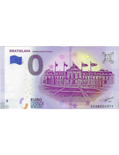 SLOVAQUIE 2019-3 BRATISLAVA PALACE BILLET SOUVENIR 0 EURO TOURISTIQUE NEUF