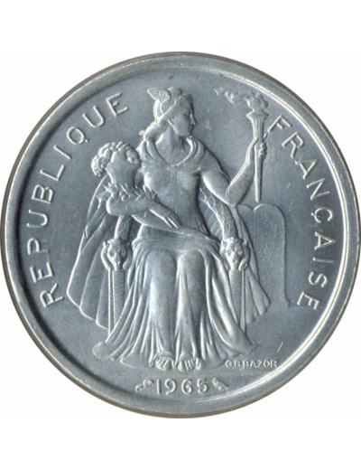 POLYNESIE FRANÇAISE 5 FRANCS 1965 SUP/NC