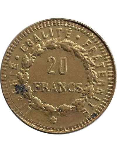 JETON FOURRE LAITON 20 FRANCS GENIE TTB+