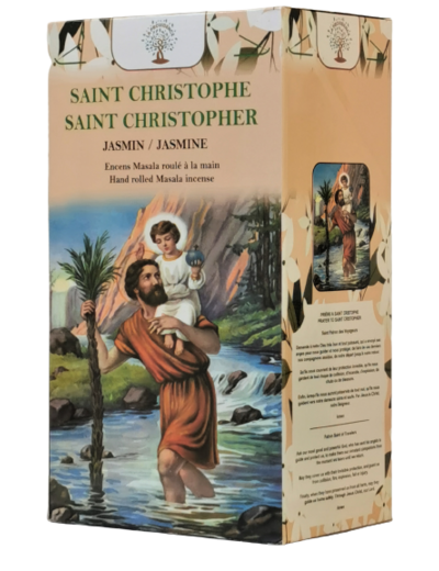 12 étuis de 12 bâtons d'Encens - St Christophe - Jasmin