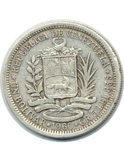 VENEZUELA 1 BOLIVAR 1960 TB+ (W37a)