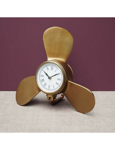 Horloge hélice patine dorée 25x13x31cm