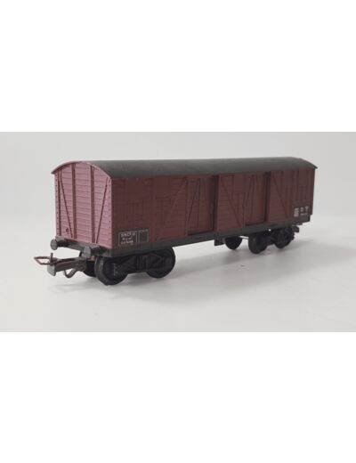 JOUEF 653 HO WAGON COUVERT A BOGIES BRUN TOIT NOIR SANS BOITE