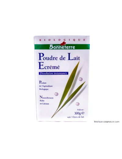 Lait de Vache Écrémé en Poudre Bio 300g