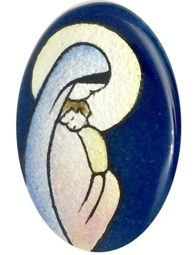 Vierge au cœur 6,4X4,4cm - EMAUX DU LIBAN