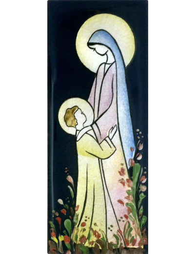 Vierge de l'affection garçon 15,5X6,5cm - EMAUX DU LIBAN