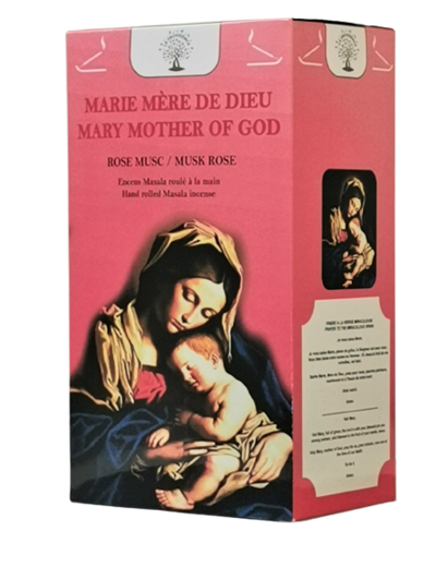 1 étui de 12 bâtons d'Encens - Marie Mère de Dieu - Rose Musc