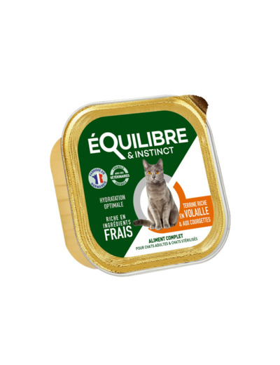 Équilibre & Instinct Chat Stérilisé, Pâtée riche en volaille & aux courgettes - 85g