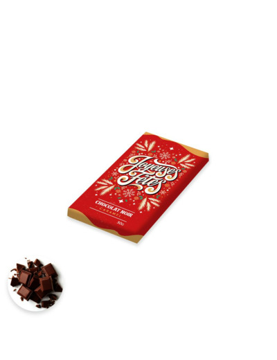 Tablette Chocolat Noir Caramel Joyeuses Fêtes Noël