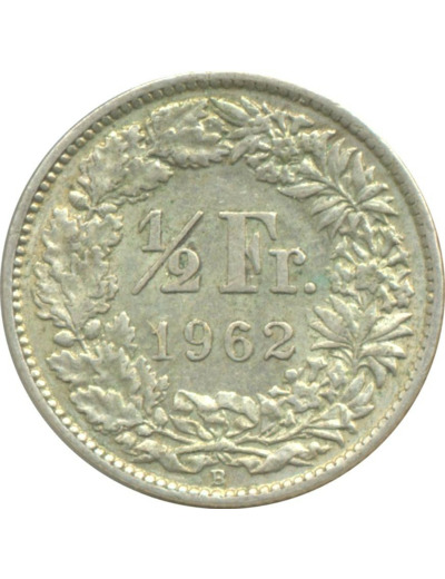 SUISSE 1/2 FRANC 1962 B TTB N1