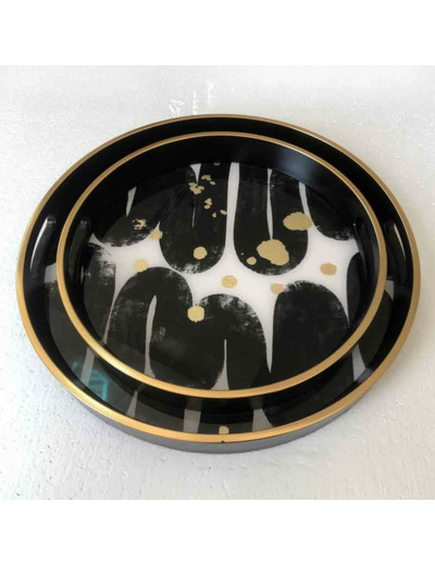 Ensemble de 2 plateaux rond Space 46x5cm