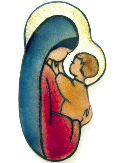 Vierge ovale 4,5cm - EMAUX DU LIBAN
