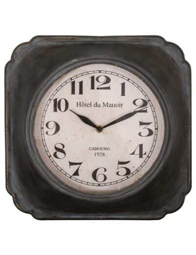 Horloge noire Hôtel 7x35cm