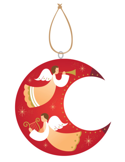 Lune rouge - Les Anges de Noël 10cm