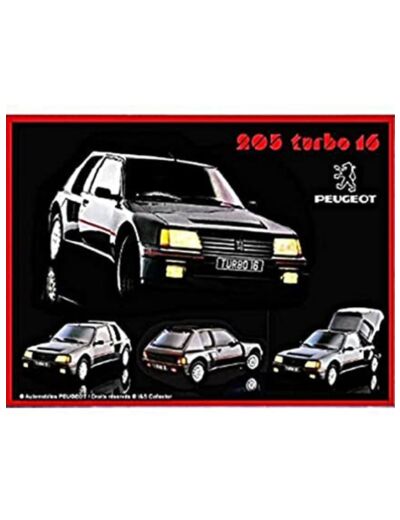 Plaque métal - Peugeot 205 Turbo 16 - 30x40 cm. Décoration vintage